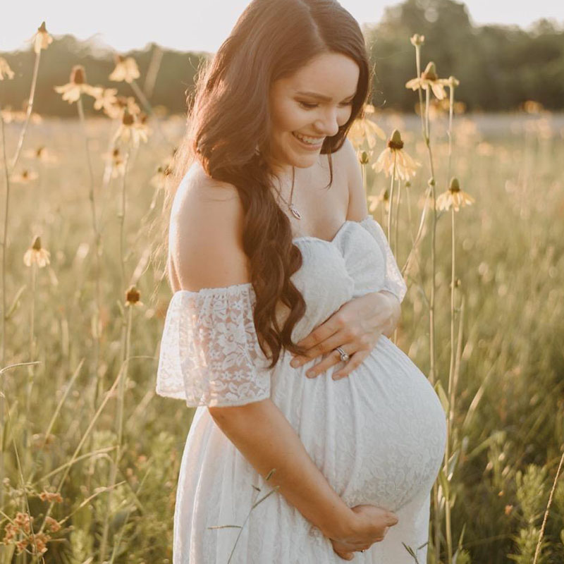 Maternity Wear - Hamile Kadınlar için Kapalı Omuz Fırfır