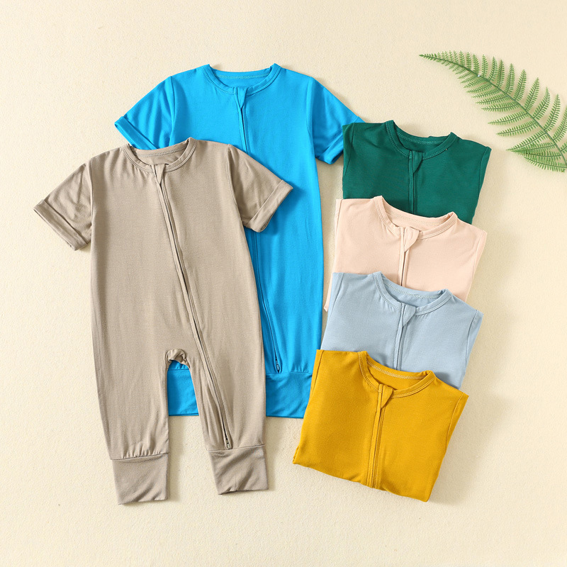 Cotton Baby Onesies Zipper - Somenie INS Tarzı Bebek Bambu Elyafından