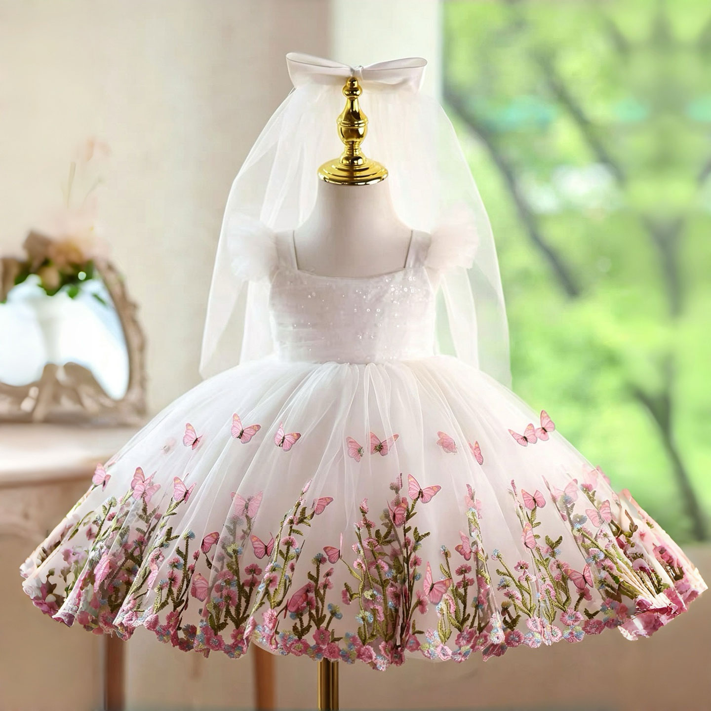 Jill Wish D277 Beyaz Kelebek İ - Toddler Girl Tulle Party Dress incelemesi ve fiyatı